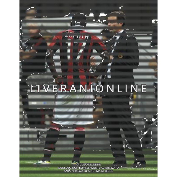 MILANO, 19-08-2012 / ©FOTO GIORGIO RAVEZZANI TROFEO LUIGI BERLUSCONI MILAN-JUVENTUS NELLA FOTO: CRISTIAN ZAPATA - MASSIMILIANO ALLEGRI AG ALDO LIVERANI S A S