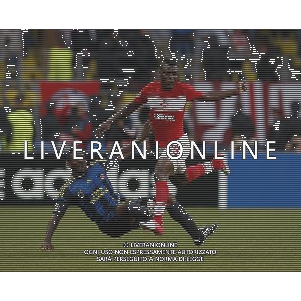 Champions League qualifying match between Spartak Moscow and Fenerbahce Istanbul at Luzhniki Stadium in Moscow, Russia on 2012/08/21 Pictured: Joseph Yobo (L) of Fenerbahce and Emmanuel Emenike (R) of Fenerbahce. pilka nozna sezon 2012/2012 liga mistrzow spartak moskwa FOT.SESKIM PHOTO/NEWSPIX.PL TURKEY, GERMANY, AUSTRIA AND UK OUT !!! LIGA TURECKA --- Newspix.pl AG ALDO LIVERANI S A S ONLY ITALY *** Local Caption *** www.newspix.pl mail us: info@newspix.pl call us: 0048 022 23 22 222 --- Polish Picture Agency by Ringier Axel Springer Poland