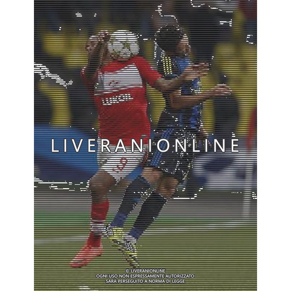 Champions League qualifying match between Spartak Moscow and Fenerbahce Istanbul at Luzhniki Stadium in Moscow, Russia on 2012/08/21 Pictured: Ariclenes Da Silva Ferreira ( Ari) of Spartak Moscow and Gokhan Gonul (R) of Fenerbahce. pilka nozna sezon 2012/2012 liga mistrzow spartak moskwa FOT.SESKIM PHOTO/NEWSPIX.PL TURKEY, GERMANY, AUSTRIA AND UK OUT !!! LIGA TURECKA --- Newspix.pl AG ALDO LIVERANI S A S ONLY ITALY *** Local Caption *** www.newspix.pl mail us: info@newspix.pl call us: 0048 022 23 22 222 --- Polish Picture Agency by Ringier Axel Springer Poland