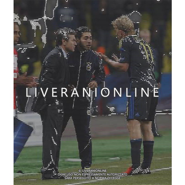 Champions League qualifying match between Spartak Moscow and Fenerbahce Istanbul at Luzhniki Stadium in Moscow, Russia on 2012/08/21 Match Scored: Spartak Moscow 2 - Fenerbahce 1 Pictured: Coach Aykut Kocaman and Dirk Kuyt of Fenerbahce. pilka nozna sezon 2012/2012 liga mistrzow spartak moskwa FOT.SESKIM PHOTO/NEWSPIX.PL TURKEY, GERMANY, AUSTRIA AND UK OUT !!! --- Newspix.pl AG ALDO LIVERANI S A S ONLY ITALY *** Local Caption *** www.newspix.pl mail us: info@newspix.pl call us: 0048 022 23 22 222 --- Polish Picture Agency by Ringier Axel Springer Poland