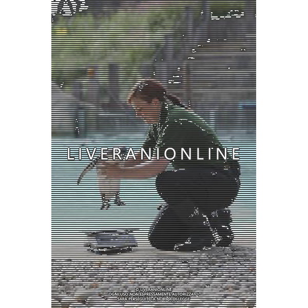 Zookeeper Vicky Fyson, at ZSL London Zoo, weighs and measures penguins during the zoo\'s annual weigh-in on August 22, 2012 in London, England. The height and mass of every animal in the zoo, of which there are over 16,000, needs to be recorded. The measurements are collated in the Zoological Information Management System, from which zoologists can use the data to compare information on thousands of endangered species. ©photoshot/AGENZIA ALDO LIVERANI SAS - ITALY ONLY - Annuale operazione di pesatura e misurazione degli animali dello zoo di Londra 22 agosto 2012, Inghilterra necessario per essere registrati. Le misure sono raccolte nel sistema zoologico di gestione delle informazioni, per confrontare i dati su migliaia di specie in via di estinzione.