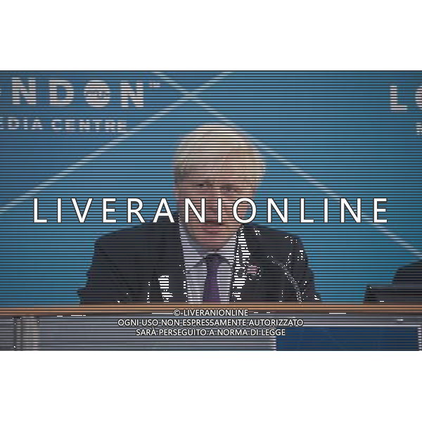 Mayor of London, Mr Boris Johnson speaks during a press-conference on the Paralympic security and transport readiness at The London Media Centre. PHOTOSHOT/AG ALDO LIVERANI SAS ITALY ONLY -
