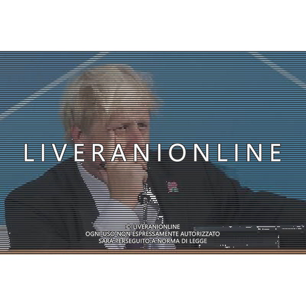 Mayor of London, Mr Boris Johnson speaks during a press-conference on the Paralympic security and transport readiness at The London Media Centre. PHOTOSHOT/AG ALDO LIVERANI SAS ITALY ONLY -