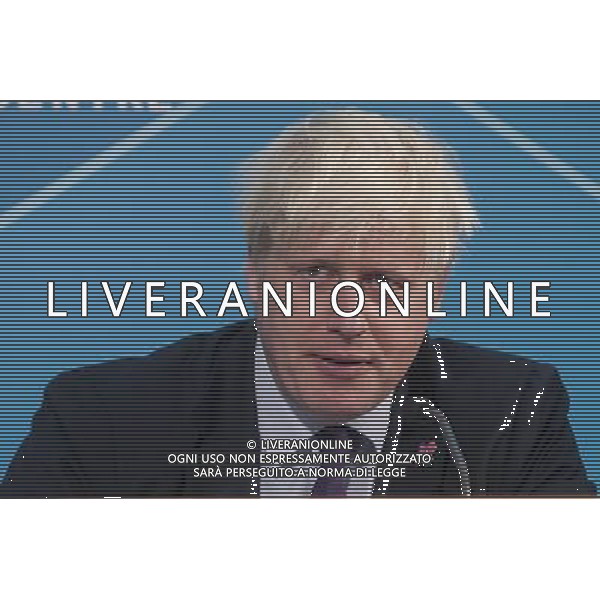 Mayor of London, Mr Boris Johnson speaks during a press-conference on the Paralympic security and transport readiness at The London Media Centre. PHOTOSHOT/AG ALDO LIVERANI SAS ITALY ONLY -