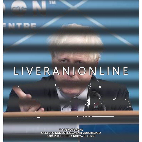 Mayor of London, Mr Boris Johnson speaks during a press-conference on the Paralympic security and transport readiness at The London Media Centre. PHOTOSHOT/AG ALDO LIVERANI SAS ITALY ONLY -