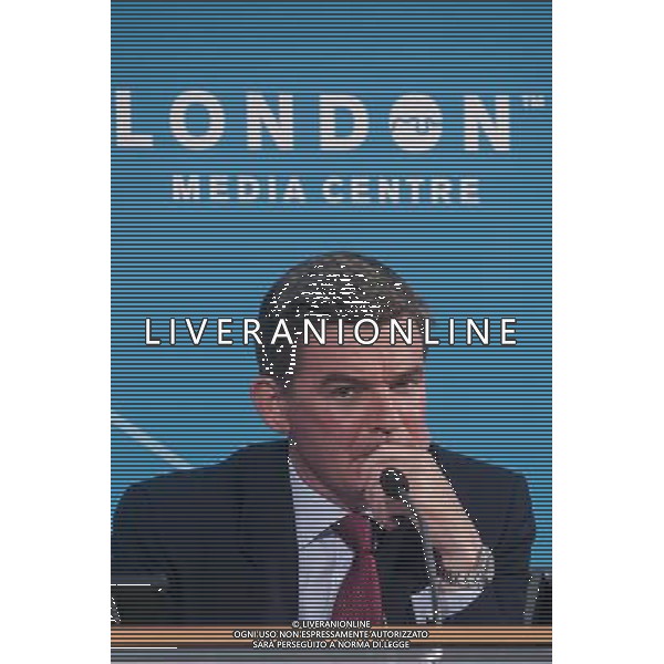 Hugh Robertson, MP, Minister for Sport and The Olympics speaks during a press-conference on the Paralympic security and transport readiness at The London Media Centre. PHOTOSHOT/AG ALDO LIVERANI SAS ITALY ONLY -