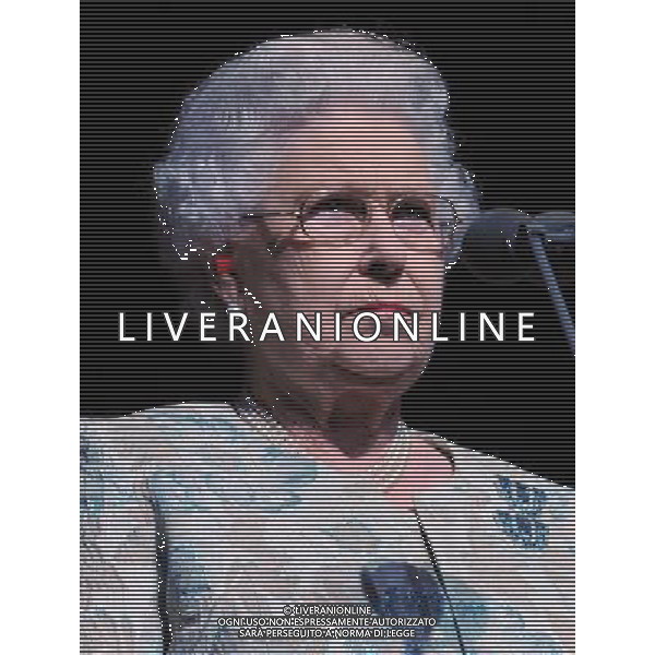 Queen Elizabeth II, wearing ear plugs, officially opens the the London Paralympic Games 2012 during the opening ceremony at the Olympic Stadium, London. Wednesday August 29, 2012. PHOTOSHOT/AG ALDO LIVERANI SAS ITALY ONLY