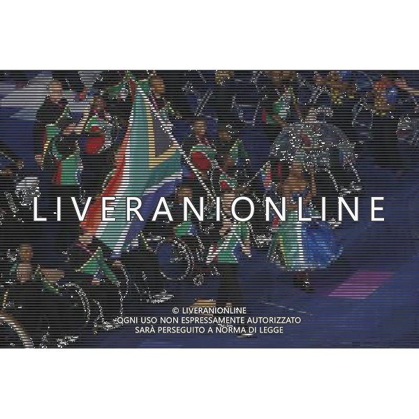 Performers in the Olympic Stadium during the opening ceremony of the London 2012 Paralympic Games, London, Britain, 29 August 2012. The London 2012 Paralympic Games run through the closing ceremony on 09 September. /photoshot/AG ALDO LIVERANI SAS ITALY ONLY -