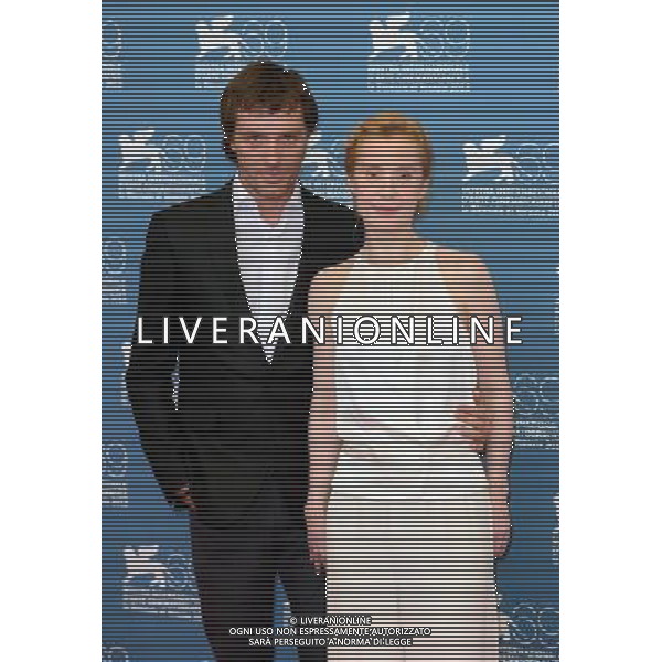 (120830) -- VENICE, Aug. 30, 2012 () -- Actress Franziska Petri (R) and actor Dejan Lilic pose for photos at the photocall of Russian film \'Izmena (Betrayal)\' at the 69th Venice International Film Festival in Venice, Italy, Aug. 30, 2012. (/Wang Qingqin) (zy) photoshot/AG ALDO LIVERANI SAS - ITALY ONLY -
