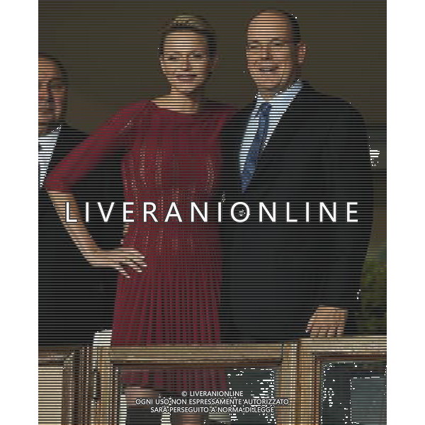 UEFA Supercup 2012 Montecarlo - 31.08.2012 Chelsea-Atletico Madrid Nella Foto:principe alberto di monaco e la principessa CharlÃ¨ne Lynette Wittstock /Ph.Vitez-Ag. Aldo Liverani