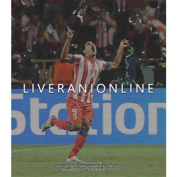 UEFA Supercup 2012 Montecarlo - 31.08.2012 Chelsea-Atletico Madrid Nella Foto:falcao esultanza secondo gol /Ph.Vitez-Ag. Aldo Liverani