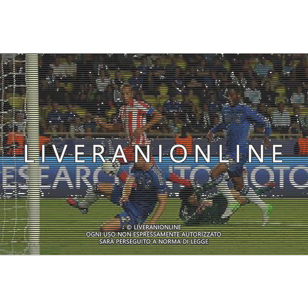 UEFA Supercup 2012 Montecarlo - 31.08.2012 Chelsea-Atletico Madrid Nella Foto:miranda gol /Ph.Vitez-Ag. Aldo Liverani
