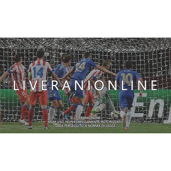 UEFA Supercup 2012 Montecarlo - 31.08.2012 Chelsea-Atletico Madrid Nella Foto:cahill gol /Ph.Vitez-Ag. Aldo Liverani