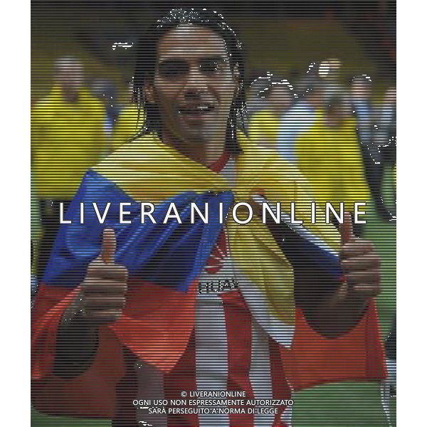 UEFA Supercup 2012 Montecarlo - 31.08.2012 Chelsea-Atletico Madrid Nella Foto:falcao esulta /Ph.Vitez-Ag. Aldo Liverani