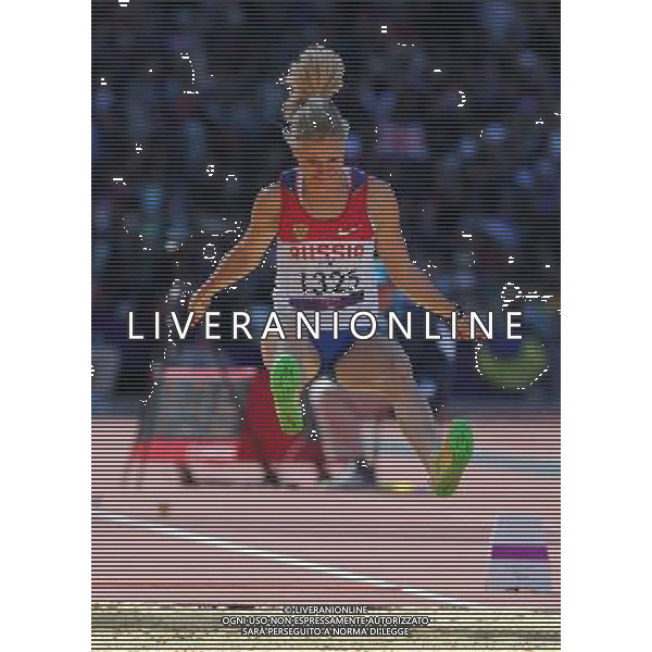 (120831) -- LONDON, Aug. 31, 2012 () -- Margarita Goncharova of Russia competes in the Women\'s Long Jump - F37/38 final, at London 2012 Paralympic Games, in London, Britain, on Aug. 31, 2012. Margarita Goncharova won the gold medal. (/Yin Gang) (cc) AG ALDO LIVERANI S A S ONLY ITALY