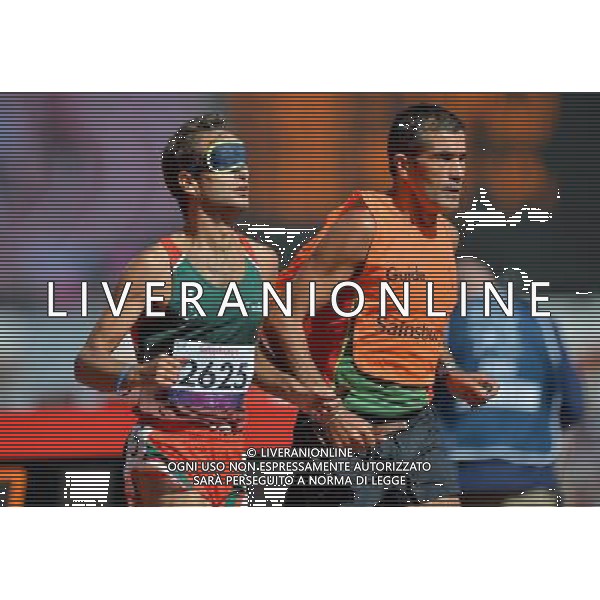 (120831) -- LONDON, Aug. 31, 2012 () -- Vale Ricardo (L) of Portugal and his guide Ramos Paulo compete during the men\'s 1500m-T11 athletics heat at the London 2012 Paralympic Games, Aug. 31, 2012. (/Lin Yiguang) (zc) AG ALDO LIVERANI S A S ONLY ITALY