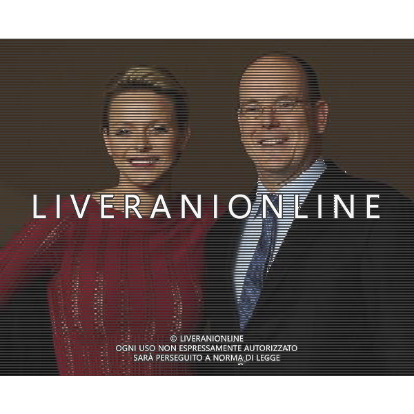 UEFA Supercup 2012 Montecarlo - 31.08.2012 Chelsea-Atletico Madrid Nella Foto:Principe Alberto Ranieri di Monaco-Principessa Charlène Lynette Wittstock /Ph.Vitez-Ag. Aldo Liverani