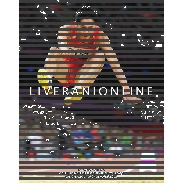 (120901) -- LONDON, Sept. 1, 2012 () -- Wang Qiuhong of China competes during the men\'s long jump F42/44 at London 2012 Paralympic Games in London, Aug. 31, 2012. (/Yang Lei) AG ALDO LIVERANI S A S ONLY ITALY