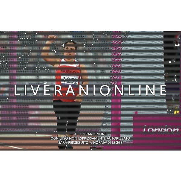 (120901) -- LONDON, Sept. 1, 2012 () -- Gold medalist Najat El Garraa of Morocco celebrates during the women\'s discus throw F40 at London 2012 Paralympic Games in London, Aug. 31, 2012. (/Yang Lei) AG ALDO LIVERANI S A S ONLY ITALY