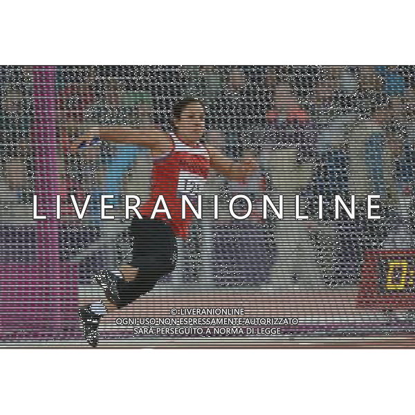 (120901) -- LONDON, Sept. 1, 2012 () -- Gold medalist Najat El Garraa of Morocco competes during the women\'s discus throw F40 at London 2012 Paralympic Games in London, Aug. 31, 2012. (/Yang Lei) AG ALDO LIVERANI S A S ONLY ITALY