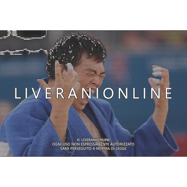 (120902) -- LONDON, Sept. 2, 2012 () -- Chio Gwang-Geun of South Korea reacts after winning the Men\'s 100 kg Judo final against Myles Porter of the United States at London 2012 Paralympic Games, in London, Britain, on Sept. 1, 2012. Chio claimed the title of the event. (/Hou Jun) (cc) AG ALDO LIVERANI S A S ONLY ITALY