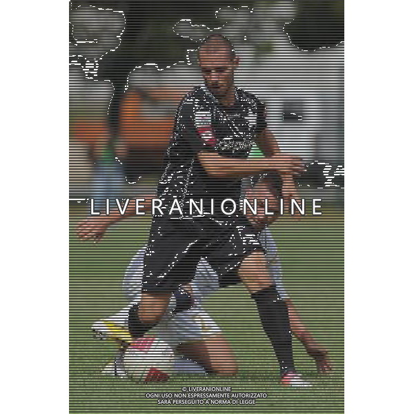 Campionato Lega PRO 2Á Divisione Girone A - 1Á Giornata Casale Monferrato (AL) 2-09-2012 Casale - Milazzo nella foto: Nicholas Siega (Casale) e dietro Giuseppe Di Pasquale (Milazzo) foto Roberto Garavaglia - ag. Aldo Liverani sas