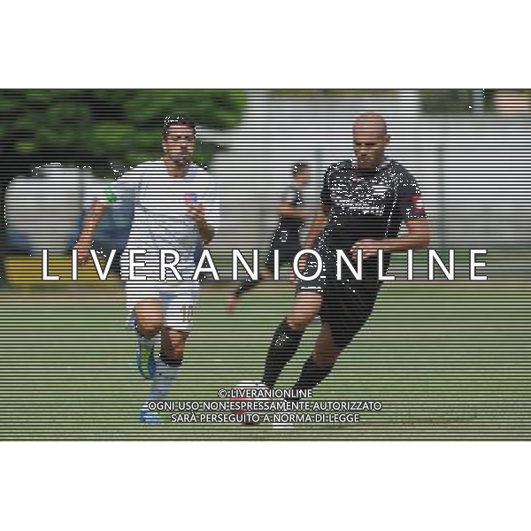 Campionato Lega PRO 2Á Divisione Girone A - 1Á Giornata Casale Monferrato (AL) 2-09-2012 Casale - Milazzo nella foto: Francesco Mignogna (Milazzo) a SX e Simone Cirina (Casale) foto Roberto Garavaglia - ag. Aldo Liverani sas