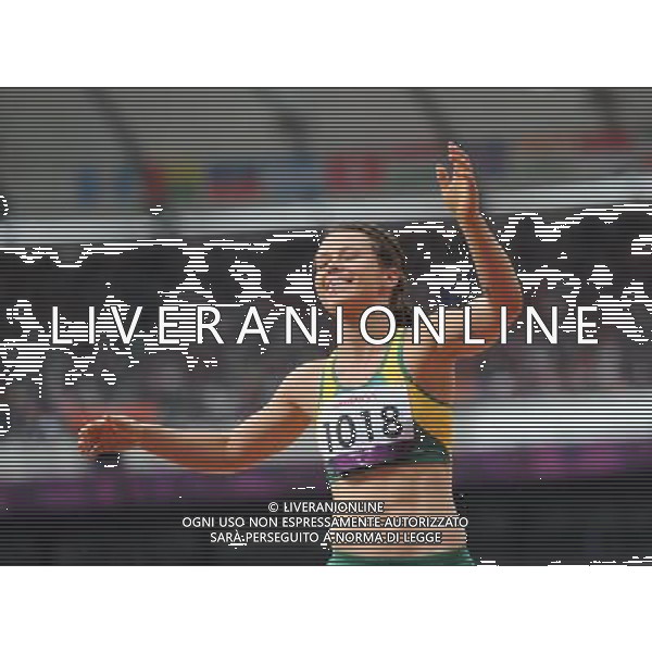 (120902) -- LONDON, Sept. 2, 2012 () -- Kelly Cartwright of Australia celebrates for victory after the women\'s Long Jump F42/44 final of athletics competition at the London 2012 Paralympic Games in London, Britain, Sept. 2, 2012. Kelly Cartwright won the gold. (/Yang Lei) (lm) PHOTOSHOT/AG ALDO LIVERANI SAS - ITALY ONLY -