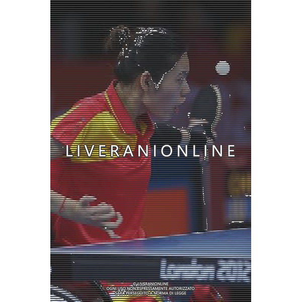 (120902) -- LONDON, Sept. 2, 2012 () -- Liu Jing of China serves to Pamela Pezzutto of Italy during their women\'s singles class 1-2 final at the London 2012 Paralympic Games in London, Britain, Sept. 2, 2012. Liu Jing won 3-0 to win the gold. (/Bai Xuefei) (lm) PHOTOSHOT/AG ALDO LIVERANI SAS - ITALY ONLY -