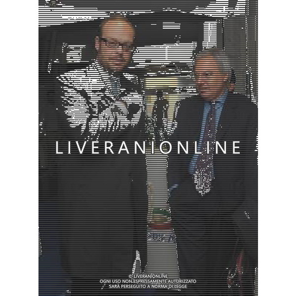 MILANO 4/9/2012 LEGA CALCIO, VIA ROSELLINI, 4 NELLA FOTO MASSIMO MEZZAROMA E MAURIZIO BERETTA FOTO ROMANO/AG ALDO LIVERANI