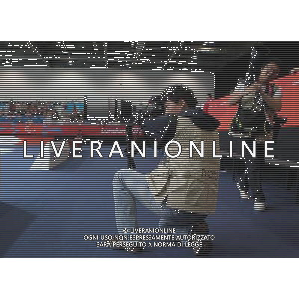 (120904) -- LONDON, Sept. 4, 2012 () -- South Korean photojournalist Lee Jin-Gi (L), who lost his left arm after a electric shock in 1998, takes photos during a boccia competition at London 2012 Paralympic Games in London, Britain, Sept 2, 2012. (/Hou Jun) photoshot/AG ALDO LIVERANI SAS - ITALY ONLY - *** Local Caption *** ..