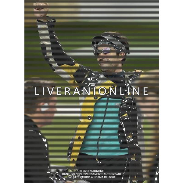 (120904) -- LONDON, Sept. 4, 2012 () -- Juan Antonio Saavedra Reinaldo of Spain celebrates after the Mixed R6-50m Rifle Prone-SH1 shooting competition at the London 2012 Paralympic Games in London, Britain, on Sept. 4, 2012. Reinaldo took the silver medal with 694.6 rings. (/Wang Haofei) photoshot/AG ALDO LIVERANI SAS - ITALY ONLY - *** Local Caption *** ..