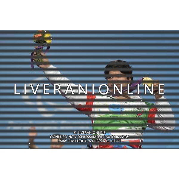 (120904) -- LONDON, Sept. 4, 2012 () -- Majid Farzin of Iran poses during the awarding ceremony of the Men\'s 82.50 kg powerlifting competition at the London 2012 Paralympic Games in London, Britain, on Sept. 4, 2012. Farzin won the gold medal with 237 kg. (/Cheong Kam Ka) photoshot/AG ALDO LIVERANI SAS - ITALY ONLY - *** Local Caption *** ..