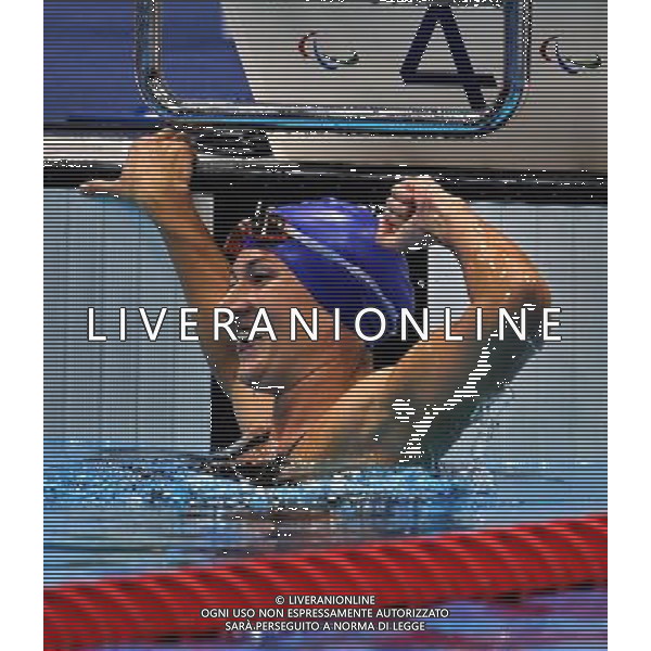 (120905) -- LONDON , Sept. 4, 2012 () -- Nataliia Prologaieva of Ukraine celebrates for victory after winning the women\'s 100m breaststroke SB4 final of swimming competition at the London 2012 Paralympic Games in London, Britain, on Sept. 4, 2012. Nataliia Prologaieva won the gold and created the new world record with 1 minute and 43.99 seconds. (/Yang Shiyao) (lm) photoshot/AG ALDO LIVERANI SAS - ITALY ONLY - *** Local Caption *** ..