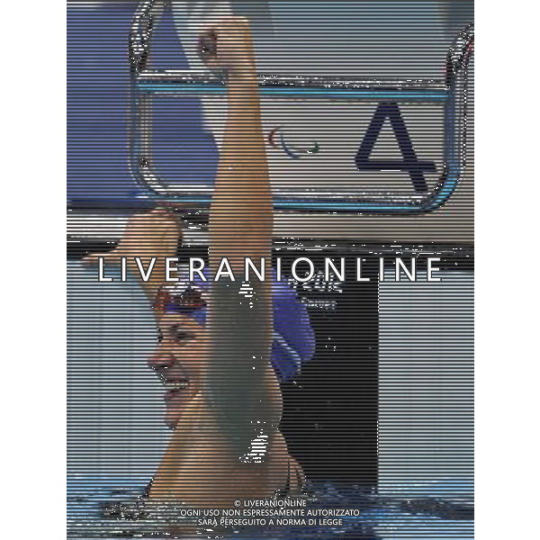 (120905) -- LONDON , Sept. 4, 2012 () -- Nataliia Prologaieva of Ukraine celebrates for victory after winning the women\'s 100m breaststroke SB4 final of swimming competition at the London 2012 Paralympic Games in London, Britain, on Sept. 4, 2012. Nataliia Prologaieva won the gold and created the new world record with 1 minute and 43.99 seconds. (/Yang Shiyao) (lm) photoshot/AG ALDO LIVERANI SAS - ITALY ONLY - *** Local Caption *** ..