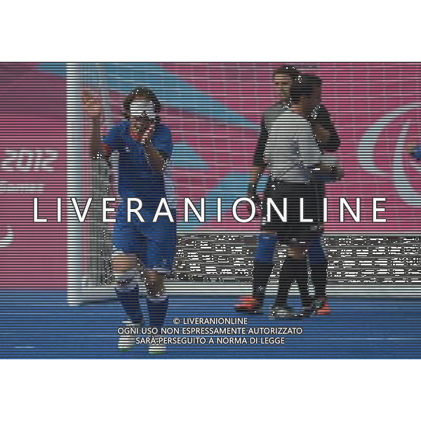(120906) -- LONDON, Sept. 6, 2012 () -- Villeroux Frederic of France celebrates during the semifinal of Men\'s Football 5-a-side against Spain at the London 2012 Paralympic Games in London, Britain, on Sept. 6, 2012. France won 2-0. (/Li Jundong) (hcs) PHOTOSHOT/AG ALDO LIVERANI SAS - ITALY ONLY -