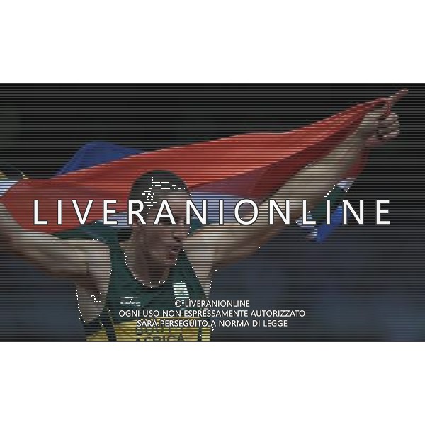 (120909) -- LONDON, Sept. 9, 2012 () -- Fanie van der Merwe of South Africa reacts after the men\'s 100m T37 final of athletics competition at the London 2012 Paralympic Games in London, Britain, on Sept. 8, 2012. (/Wang Lili) (lm) PHOTOSHOT/AG ALDO LIVERANI SAS - ITALY ONLY -