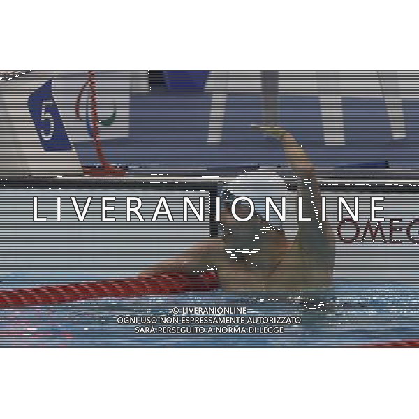 (120909) -- LONDON, Sept. 9, 2012 () -- Daniel Dias of Brazil celebrates for victory after winning the men\'s 100m freestyle S5 final of swimming competition at the London 2012 Paralympic Games in London, Britain, on Sept. 8, 2012. Daniel Dias won the gold medal with 1 minute and 09.35 seconds. (/Wu Wei) (lm) PHOTOSHOT/AG ALDO LIVERANI SAS - ITALY ONLY -