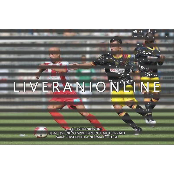 Campionato Lega PRO 1¡ Divisione girone A - 2¡ Giornata Cuneo 9-09-2012 Cuneo - Lecce nella foto: Enrico Fantini (Cuneo) e sulla DX Ledian Memushaj (Lecce) foto Roberto Garavaglia - ag. Aldo Liverani sas