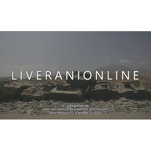 (120911) -- KABUL, Sept. 11, 2012 () -- Destroyed military tanks are seen near the TV mountain in Kabul, Afghanistan, Sept. 11, 2012. The TV mountain was one of the first targets where the U.S.-led international forces bombed Taliban in October 2001 in direct response to the attacks on U.S. soil on Sept. 11, 2001. (/Ahmad Massoud)(zyw) ©photoshot/AGENZIA ALDO LIVERANI SAS - ITALY ONLY - Vedute della citta\' di Kabul in Afghanistan, 11 settembre, 2012.