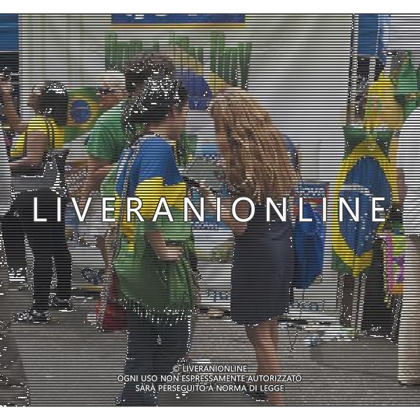 Brazilians are surveyed by a polling firm using and iPad at the 28th Annual Brazil Day Festival in New York on Sunday, September 2, 2012. The festival, which features food. music and other aspects of Brazilian culture, centers around West 46th Street in Midtown Manhattan, known as Little Brazil. (å Richard B. Levine) photoshot/AG ALDO LIVERANI SAS - ITALY ONLY -