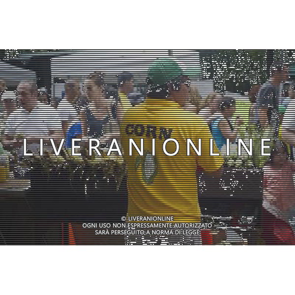 A vendor sells roasted corn at the 28th Annual Brazil Day Festival in New York on Sunday, September 2, 2012. The festival, which features food, music and other aspects of Brazilian culture, centers around West 46th Street in Midtown Manhattan, known as Little Brazil. (å Frances M. Roberts) photoshot/AG ALDO LIVERANI SAS - ITALY ONLY -