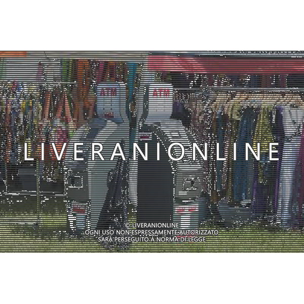 Cash machines at the AfroPunk Festival in Commodore Barry Park in Brooklyn in New York on Sunday, August 26, 2012. The festival in the neighborhood of Fort Greene bills itself as the \'other black experience\' and blends the black punk and hardcore punk scenes. There is also a diverse aspect combining other minority groups, all dressed in their fashionable punk ensembles. (å Richard B. Levine) ©photoshot/AGENZIA ALDO LIVERANI SAS - ITALY ONLY - EDITORIAL USE ONLY