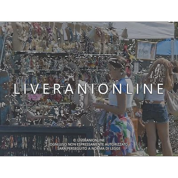 Shoppers at the AfroPunk Festival in Commodore Barry Park in Brooklyn in New York on Sunday, August 26, 2012. The festival in the neighborhood of Fort Greene bills itself as the \'other black experience\' and blends the black punk and hardcore punk scenes. There is also a diverse aspect combining other minority groups, all dressed in their fashionable punk ensembles. (å Richard B. Levine) ©photoshot/AGENZIA ALDO LIVERANI SAS - ITALY ONLY - EDITORIAL USE ONLY