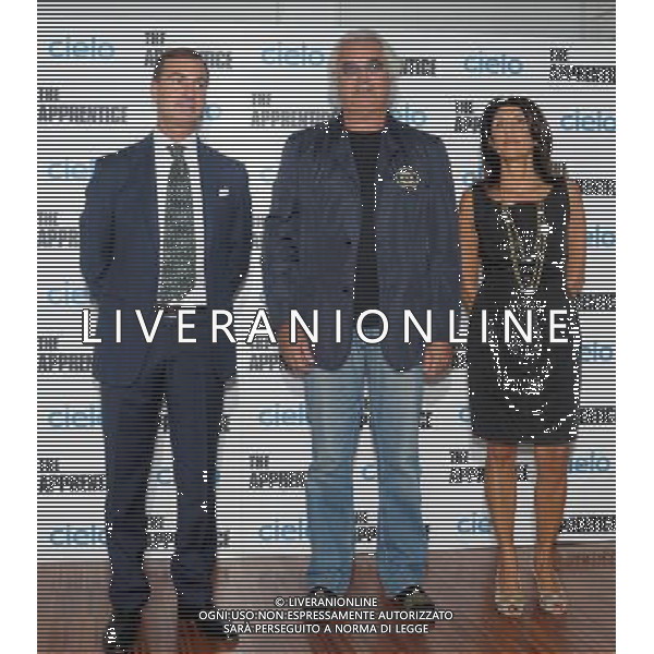 MILANO 14/9/2012 VIA WATT, 10 PRESENTAZIONE DELLA TRASMISSIONE TELEVISIVA: -THE APPRENDICE. IL FUTURO E\' NELLE TUE MANI- NELLA FOTO FLAVIO BRIATORE, PATRIZIA SPINELLI E SIMONE AVOGADRO DI VIGLIANO FOTO ROMANO/AG ALDO LIVERANI