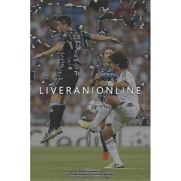 Real Madrid\'s Marcelo and Manchester City\'s Samir Nasri during Champions League match on september 18th 2012. Photo: Cesar Cebola / ALFAQUI /Agenzia Aldo Liverani Sas - ITALY ONLY - EDITORIAL USE ONLY Real Madrid - Manchester City champions league
