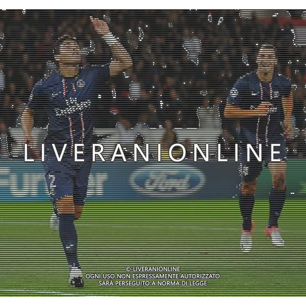 UEFA Champions League 2012/2013 Gruppo A Parigi - 18.09.2012 Paris Saint Germain-Dinamo Kiev Nella Foto:thiago silva esulta /Ph.Vitez-Ag. Aldo Liverani