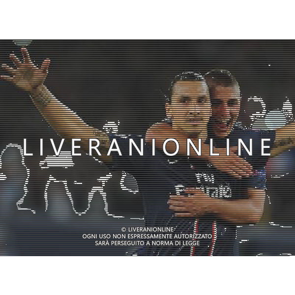 UEFA Champions League 2012/2013 Gruppo A Parigi - 18.09.2012 Paris Saint Germain-Dinamo Kiev Nella Foto:ibrahimovic esulta con verratti /Ph.Vitez-Ag. Aldo Liverani