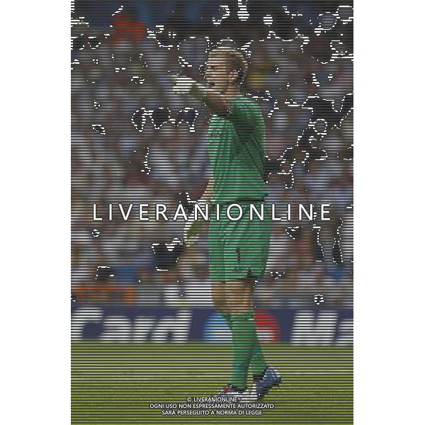 Madrid (18/09/2012).- Estadio Santiago Bernabeu. UEFA Champions League. Real Madrid - Manchester City. Joe Hart. Photo: Alex Cid-Fuentes / ALFAQUI /AGENZIA ALDO LIVERANI SAS - ITALY ONLY - EDITORIAL USE ONLY REAL MADRID - MANCHESTER CITY CHAMPIONS LEAGUE 18/09/2012