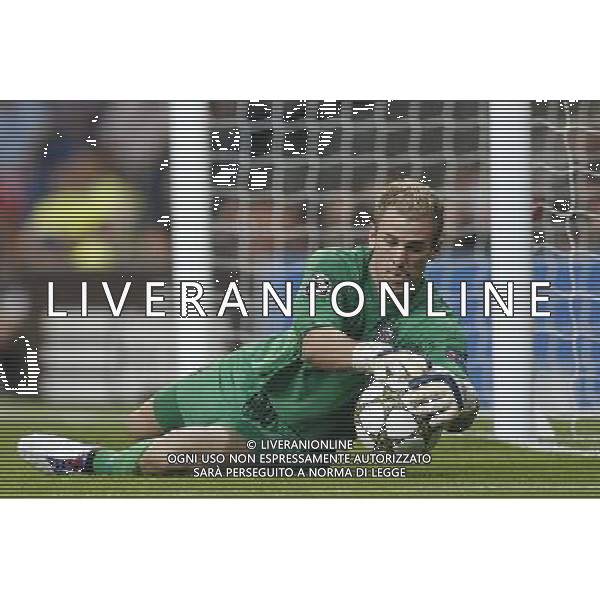 Manchester City\'s Joe Hart during Champions League match on september 18th 2012. Photo: Cesar Cebola / ALFAQUI /AGENZIA ALDO LIVERANI SAS - ITALY ONLY - EDITORIAL USE ONLY REAL MADRID - MANCHESTER CITY CHAMPIONS LEAGUE 18/09/2012